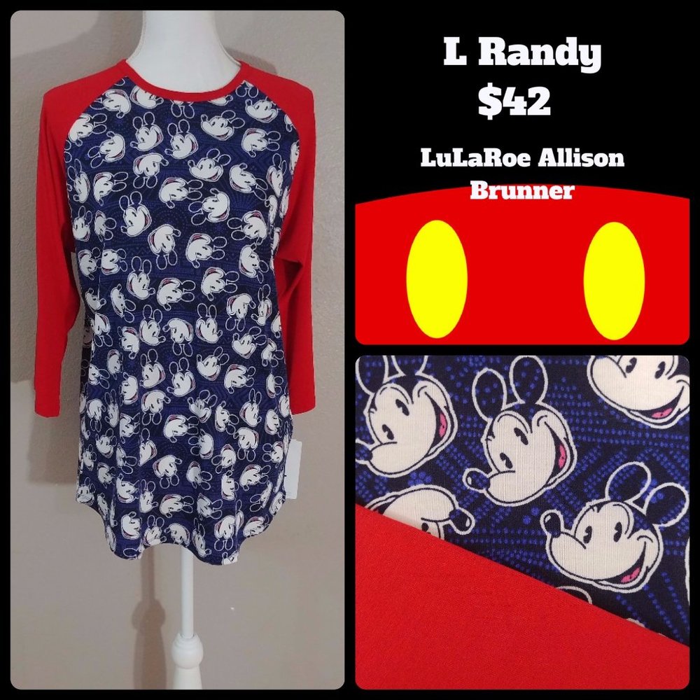 LuLaRoe Long Sleeve Top - Red and Navy